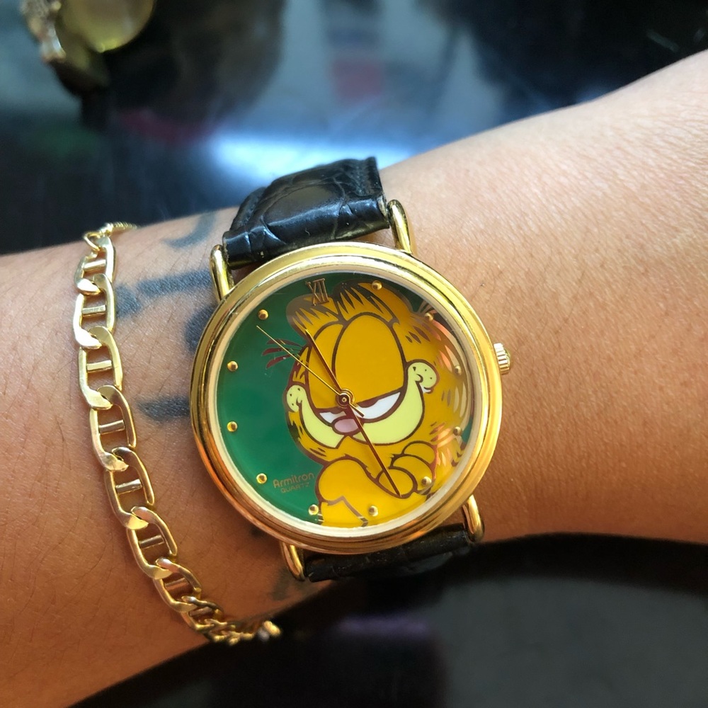 ❗️SOLD❗️Vintage Garfield Leather Watch